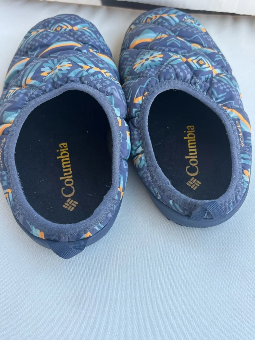 Columbia Kids Navy Quilted Slip-On Patterned Slippers